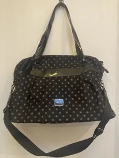 アニエスベー　ボヤージュ　水玉模様 ボストンバッグ 大容量　2way 鍵付き