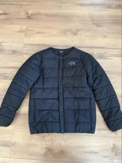 ノースフェイスキッズ140cm マイクロゼファーカーディガン ノーカラーダウン