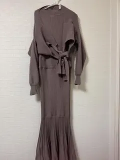 RESEXXY バックリボンニットセットワンピース （ブラウン）