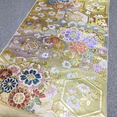 金襴　季節の花　はぎれ
