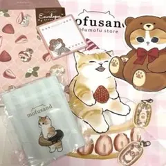 モフサンドグッズまとめ売り7点　巾着　ミニチャーム　ノベルティ付箋　お裾分け袋のサムネイル