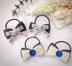 ♡No.65 4個セット！リボンヘアゴム♡