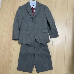 キッズ　ストライプ　グレー　スーツ 120cm