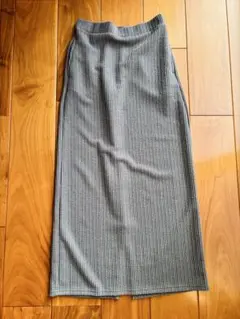 LUTZ グレー リブ編み タイトスカート M