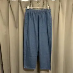 mujiデニムブルー ワイドパンツ 2ポケット