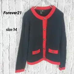 【新品】Forever21 フォーエバー21 ノーカラーニットカーディガン M