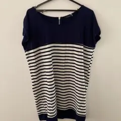 INGNI ネイビー/ホワイト ストライプ 半袖チュニック　ワンピース