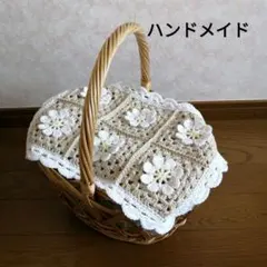 リリー様おまとめ立体お花モチーフ6枚つなぎ マルチカバー☆ベージュ他2点