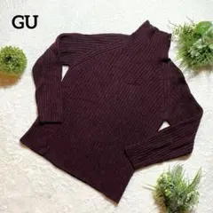 GU ジーユー　長袖　ハイネックセーター　ダークレッド　カジュアル　ニットM