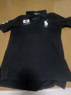 Polo by Ralph Lauren 黒ポロシャツ 日本国旗刺繍