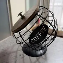 COFFEE ワイヤーバスケット 木製蓋付きのサムネイル