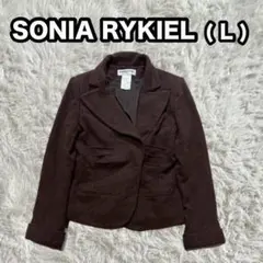 【SONIA RYKIEL】テーラードジャケット L ダークブラウン 毛混 秋冬のサムネイル