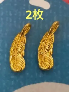 24K 羽根 フェザー ペンダントトップ 足金999刻印 24金 - メルカリ