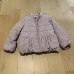 薄いピンク ふんわり裾中綿コート