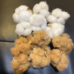 あきにゃん様専用　　コットンフラワー(茶色) 6個、(白色)6個