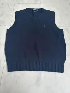 Polo by Ralph Lauren ネイビー Vネック ベスト M