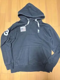 USPA ダークグレー フード付きパーカー