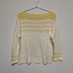 ボートネック長袖ストライプカットソー　　アダムエロペ