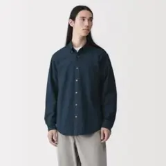 ◆ 無印良品 MUJI 紳士　洗いざらし オックスボタンダウン 長袖シャツ S