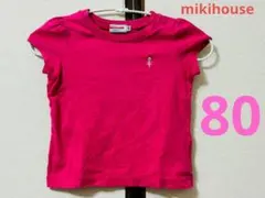 フォロー込　ミキハウス バレリーナ刺繍 半袖Tシャツ ピンク 女の子　美品