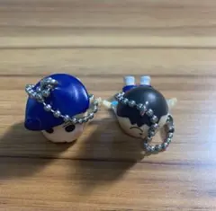 キャラクター ストラップ 青 黒 2個セット