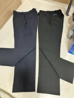 【ほぼ新品】ユニクロ 感動パンツ メンズ2本 黒 紺 W76 股下73