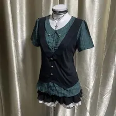 axes femme カットソー レイヤード風 y2k 平成ギャル 姫カジのサムネイル