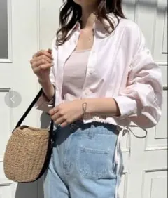 one after another NICE CLAUP 肩あきショートシャツ