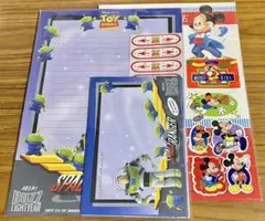 トイストーリー バズ レターセット まとめ売り ディズニー ミッキー シール付