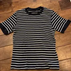 UNIQLO ネイビー・ホワイトストライプ Tシャツ M