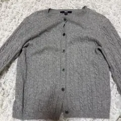UNIQLO ケーブルニット カーディガン M グレー