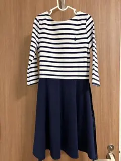 Ralph Lauren ストライプ柄 ワンピース 140センチリボン付き