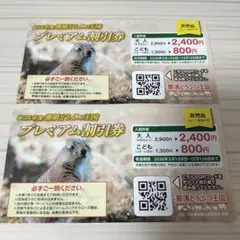 2枚セット 那須どうぶつ王国 プレミアム割引券 値引券 クーポン 入園券