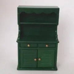 【初期!!希少緑家具】シルバニアファミリー 食器棚 当時物 廃盤