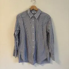 ユニクロ/UNIQLO コットンストライプシャツ（長袖・Lサイズ）