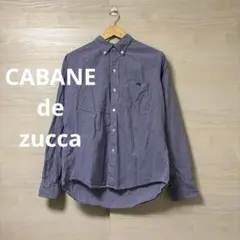 CABANE de zucca★ネイビー チェック柄 長袖シャツ 総柄のサムネイル