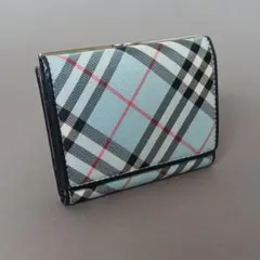 684/良品/BURBERRY バーバリーブルーレーベル/がま口財布/三つ折り