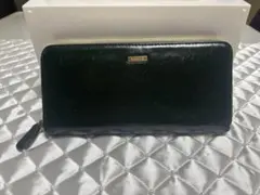 ダークグリーン レザー ラウンド長財布
