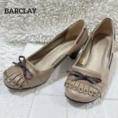 BARCLAY バークレー パンプス 23.5cm フリンジ スタッズ 本革のサムネイル