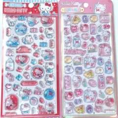 ボンボンドロップシール風　キティ 立体　3Dシール　2枚セット　うるちゅる