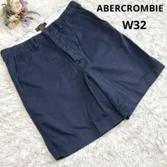 【ABERCROMBIE】   アバクロンビー W32 ハーフパンツ 紺