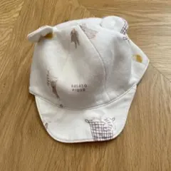 ジェラートピケ ベビー 帽子 クマ柄