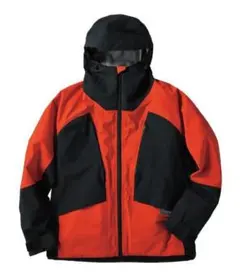 《ワークマン》XShelter 超透放湿レインジャケット　オレンジ×ネイビー