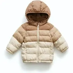 UNIQLO ベビー アウター 90　軽量アウター　ジャケット　ベージュ　茶　白