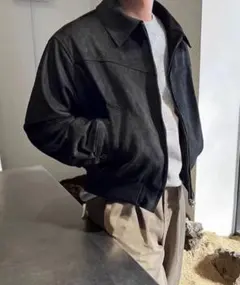 ブラック スエード風 ジャケット