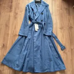 新品　ミラオーウェン　定価¥2万1780円　ロングコート　ブルー　リネン