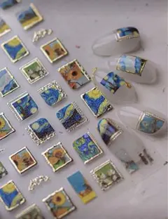 印象派アート ネイルシール　ゴッホ　絵画ネイル　アート　モネ