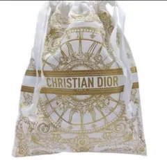 CHRISTIAN DIOR ゴールド装飾 巾着ポーチ