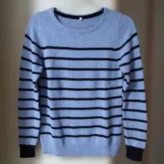 無印良品 綿100% ボーダー ニットセーター M
