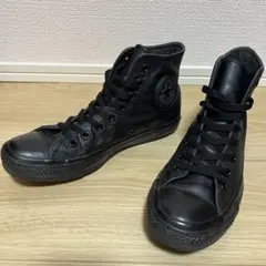 コンバース スニーカー レザー オールスター ハイ ブラックモノクローム